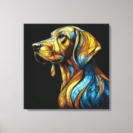 Lebhafte Canine Reverie - Kunstgeflecht aus festem Leinwanddruck