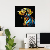 Lebhafte Canine Reverie - Kunstgeflecht aus festem Poster (Heimbüro)