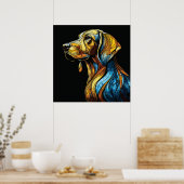 Lebhafte Canine Reverie - Kunstgeflecht aus festem Poster (Küche)