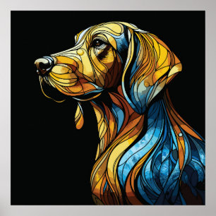 Lebhafte Canine Reverie - Kunstgeflecht aus festem Poster