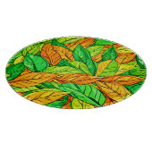 Lebhafte Cartoon-Blätter: Orange & Green Schneidebrett (Ecke)