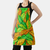 Lebhafte Cartoon-Blätter: Orange & Green Schürze (InSitu)