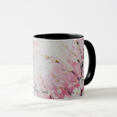 Lebhafte Cherry Blossom Abstrakte Kunst Tasse (VorderseiteRechts)