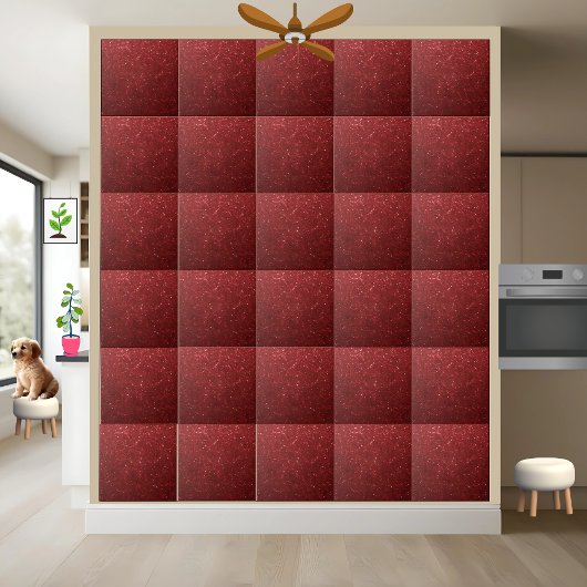 Lebhafte Chic Red Sparkling Glitzer Keramik Tile Fliese