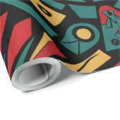 Lebhafte Cyan "Heritage Inspiriert Patterns" Gesch Geschenkpapier (Rolleneckpunkt)