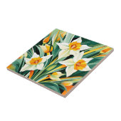 Lebhafte Daffodil-Blume Pflanze Fliese (Seite)