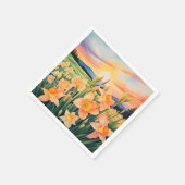 Lebhafte Daffodil Meadow Serviette (Ecke)