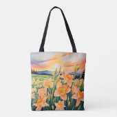 Lebhafte Daffodil Meadow Tasche (Rückseite)