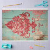 Lebhafte Damask Patina Gemusterter Background Art: Seidenpapier (Basteln)
