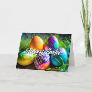 Lebhafte dekorative Happy Ostereier Feiertagskarte