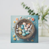 Lebhafte dekorative Ostereierkollage Karte (Stehend Vorderseite)