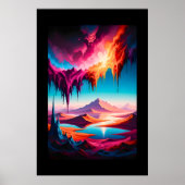 Lebhafte Desertscape mit Magenta und Blue Poster (Vorne)