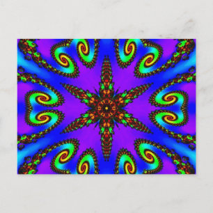 Lebhafte digitale Kaleidoskope-Kunst Postkarte
