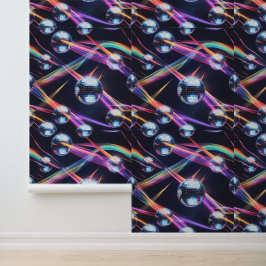 Lebhafte Disco Ball Rainbow Wirbel Peel and Stick Tapete