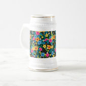Lebhafte Ditsy-Blume Blumenmuster-43785 Bierglas (Vorderseite Links)