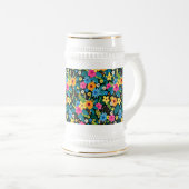 Lebhafte Ditsy-Blume Blumenmuster-43785 Bierglas (VorderseiteRechts)