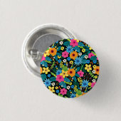 Lebhafte Ditsy-Blume Blumenmuster-43785 Button (Vorne & Hinten)