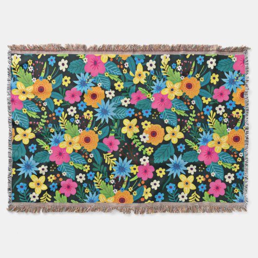 Lebhafte Ditsy-Blume Blumenmuster-43785 Decke (Vorderseite)