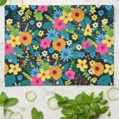 Lebhafte Ditsy-Blume Blumenmuster-43785 Geschirrtuch (Gefaltet)