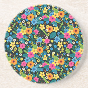 Lebhafte Ditsy-Blume Blumenmuster-43785 Getränkeuntersetzer