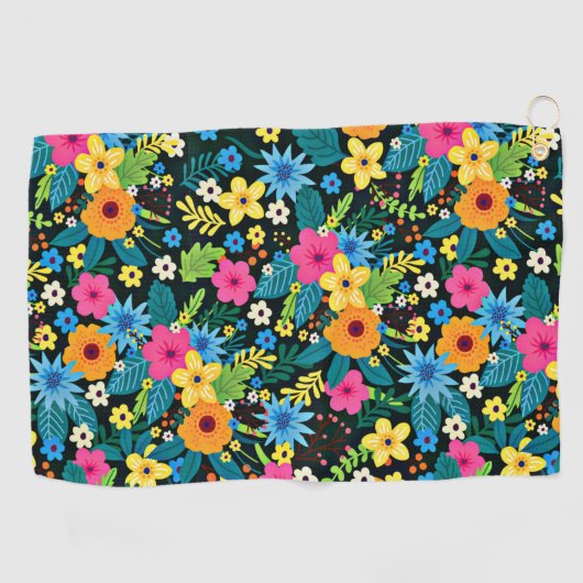 Lebhafte Ditsy-Blume Blumenmuster-43785 Golfhandtuch (Horizontal)
