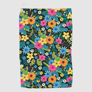 Lebhafte Ditsy-Blume Blumenmuster-43785 Golfhandtuch