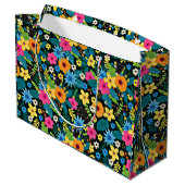 Lebhafte Ditsy-Blume Blumenmuster-43785 Große Geschenktüte (Rückseite Schrägansicht)