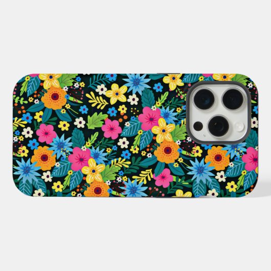 Lebhafte Ditsy-Blume Blumenmuster-43785 iPhone Hülle (Rückseite (Horizontal))