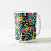 Lebhafte Ditsy-Blume Blumenmuster-43785 Kaffeetasse (VorderseiteRechts)