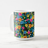Lebhafte Ditsy-Blume Blumenmuster-43785 Kaffeetasse (Vorderseite Links)