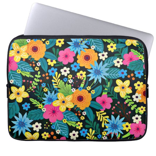Lebhafte Ditsy-Blume Blumenmuster-43785 Laptopschutzhülle (Vorderseite)