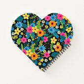 Lebhafte Ditsy-Blume Blumenmuster-43785 Notizblock (Rückseite)