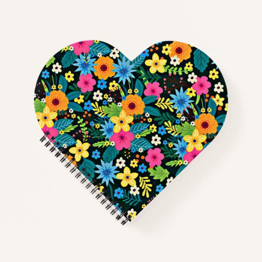Lebhafte Ditsy-Blume Blumenmuster-43785 Notizblock (Vorderseite)