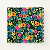 Lebhafte Ditsy-Blume Blumenmuster-43785 Notizblock (Rückseite)