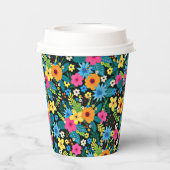 Lebhafte Ditsy-Blume Blumenmuster-43785 Pappbecher (Rückseite)