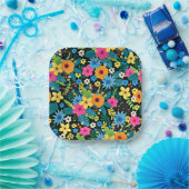 Lebhafte Ditsy-Blume Blumenmuster-43785 Pappteller (Party)