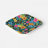 Lebhafte Ditsy-Blume Blumenmuster-43785 Pappteller (Gewinkelt)