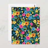 Lebhafte Ditsy-Blume Blumenmuster-43785 Postkarte (Vorne/Hinten)