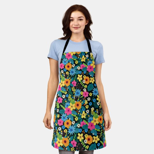 Lebhafte Ditsy-Blume Blumenmuster-43785 Schürze (Getragen)
