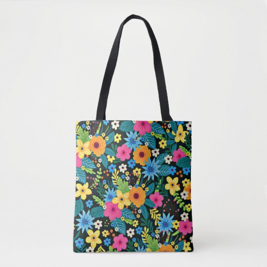 Lebhafte Ditsy-Blume Blumenmuster-43785 Tasche (Vorderseite)