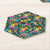 Lebhafte Ditsy-Blume Blumenmuster-43785 Untersetzer (angewinkelt)
