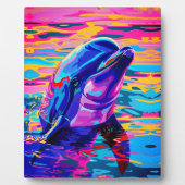 Lebhafte Dolphin - farbenfroher Traum im Ozean Fotoplatte (Vorderseite)