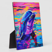 Lebhafte Dolphin - farbenfroher Traum im Ozean Fotoplatte (Seite)