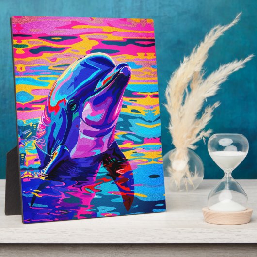 Lebhafte Dolphin - farbenfroher Traum im Ozean Fotoplatte (Seite)