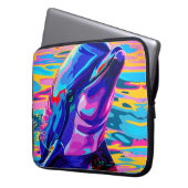 Lebhafte Dolphin - farbenfroher Traum im Ozean Laptopschutzhülle (Vorderseite Links)