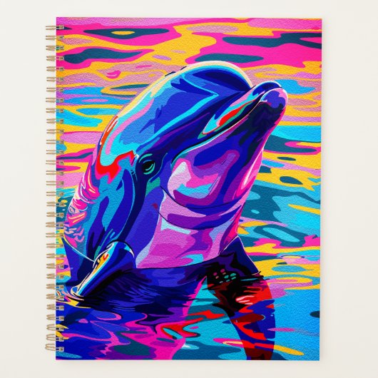 Lebhafte Dolphin - farbenfroher Traum im Ozean Planer (Vorderseite)
