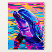 Lebhafte Dolphin - farbenfroher Traum im Ozean Planer (Rückseite)