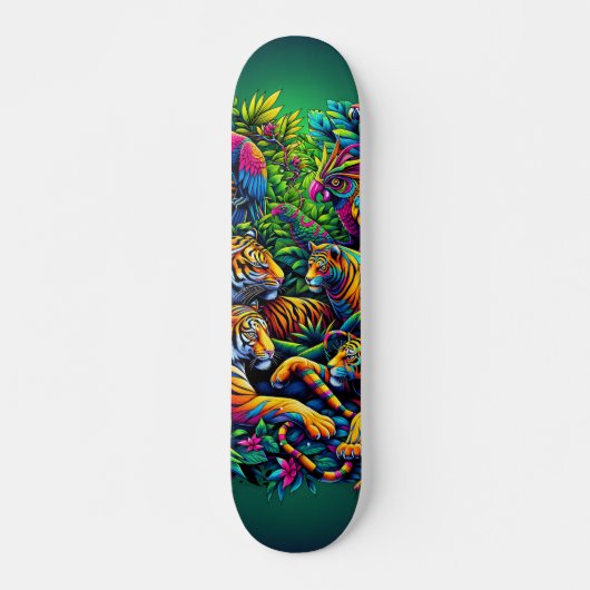 Lebhafte Dschungelwelt Skateboard (Vorne)