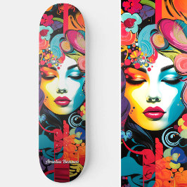 Lebhafte Edgy Colorful Street Art Inspiriert Skateboard
