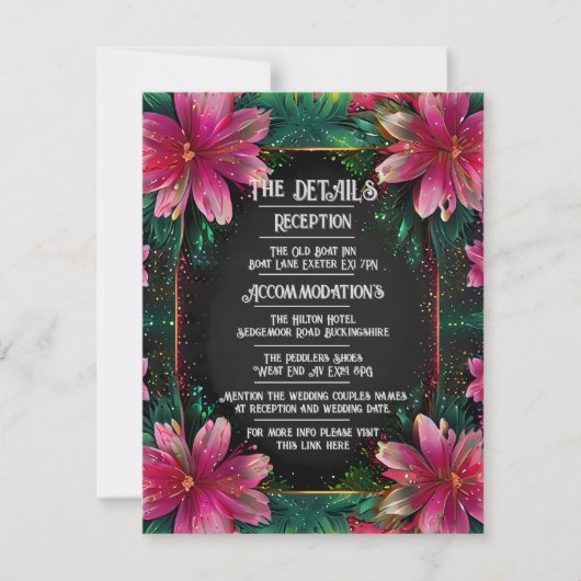 Lebhafte Einladung zur Blumenhochzeit (Vorderseite)